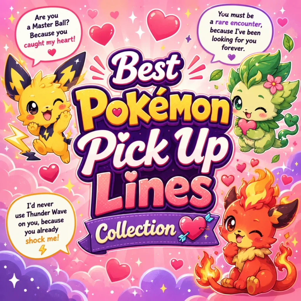 Best Pokémon Pick Up Lines Collection 💘