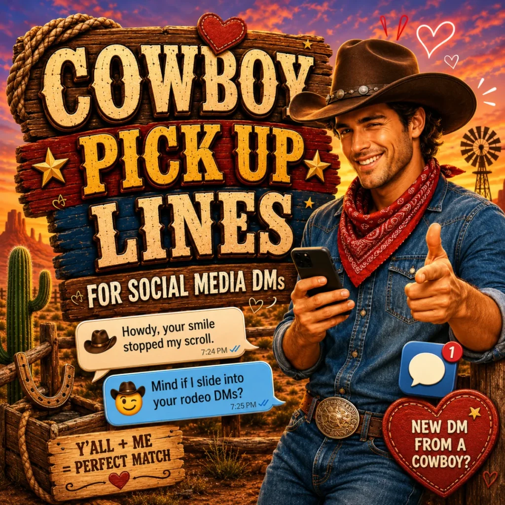 Cowboy Pick Up Lines for Social Media DMs 💬
