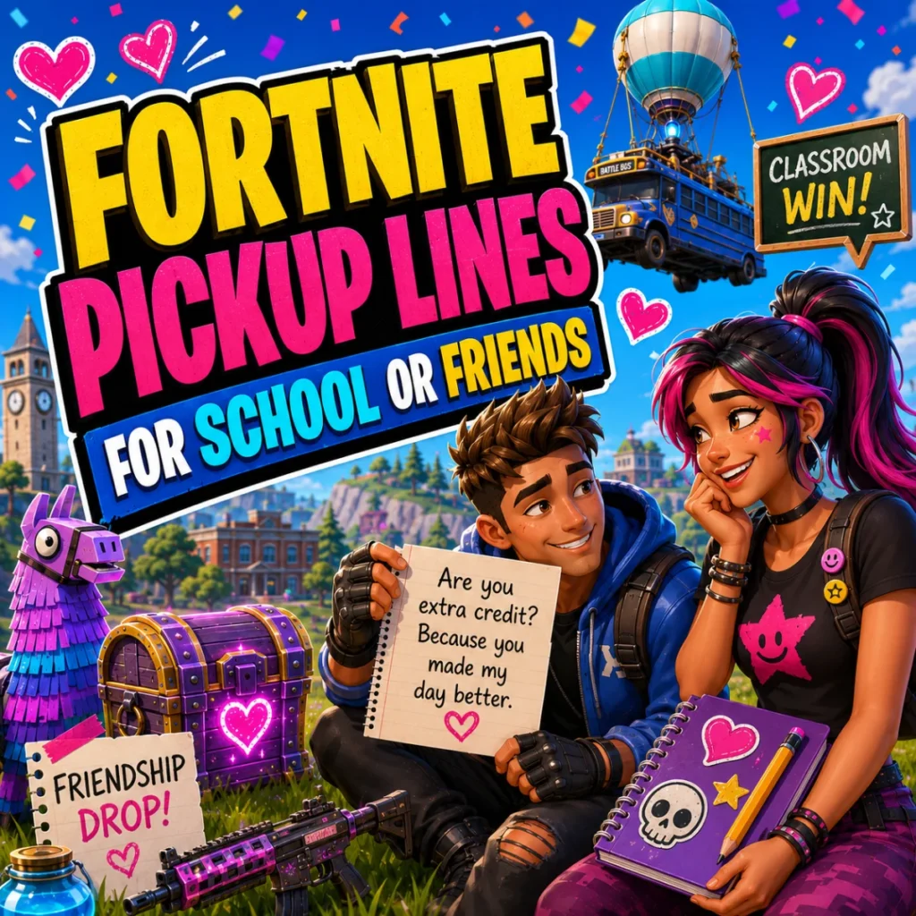 Fortnite Pickup Lines for School or Friends 🏫