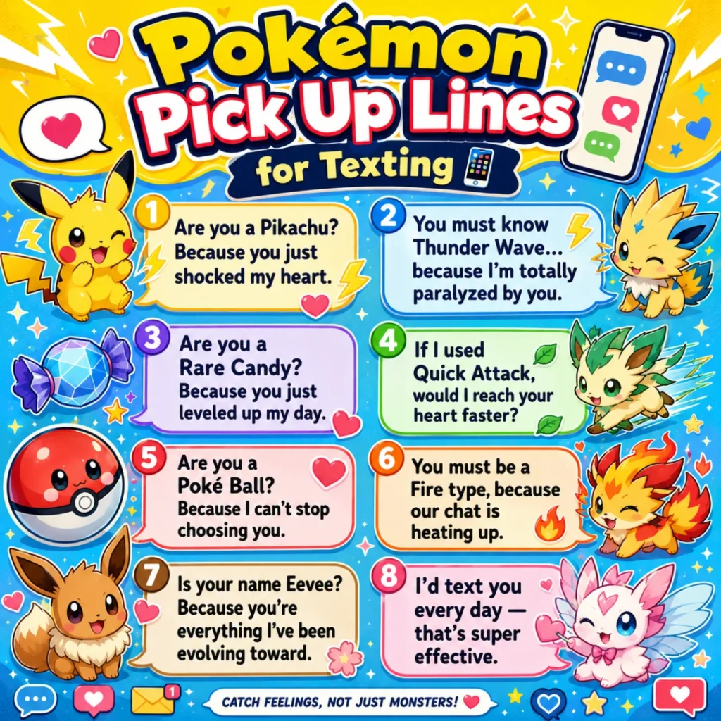 Pokémon Pick Up Lines for Texting 📱