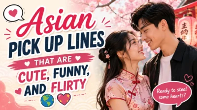 Asian pick up lines that are cute, funny, and flirty with a romantic Asian couple