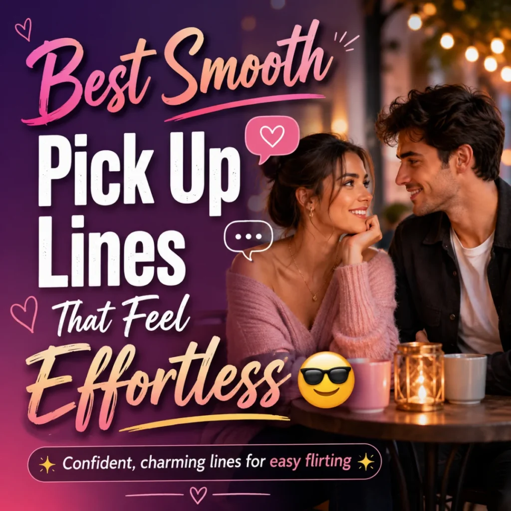Best smooth pick up lines featuring a smiling couple enjoying a relaxed and flirty café conversation