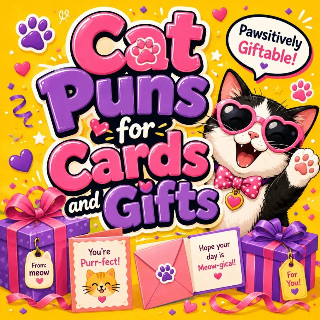 Cat Puns for Cards and Gifts 🎁