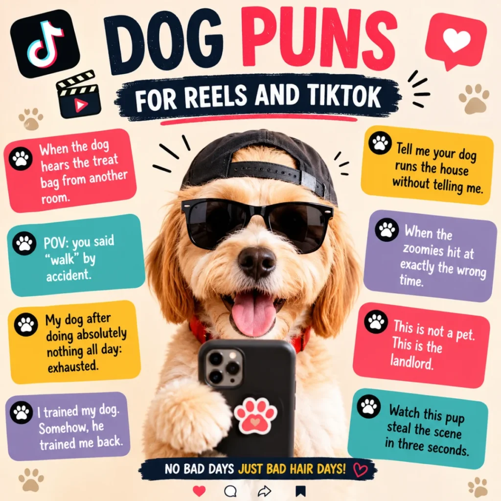 Dog Puns for Reels and TikTok 🎥