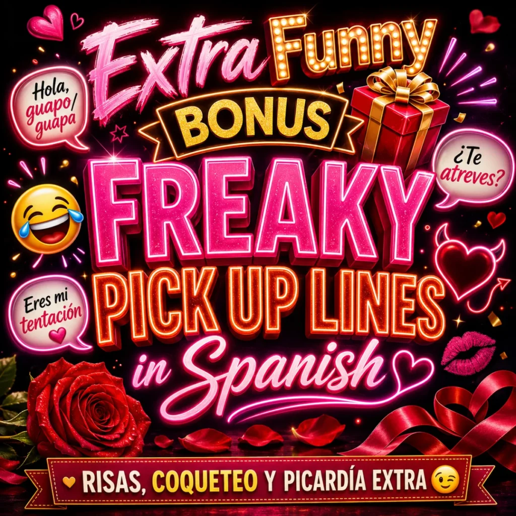 Extra Funny Bonus Freaky Pick Up Lines in Spanish 🎁