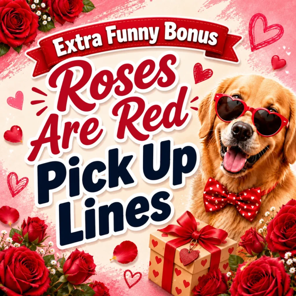Extra Funny Bonus Roses Are Red Pick Up Lines 🎁