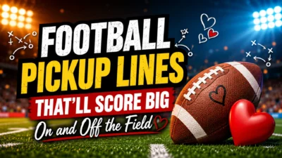 Football Pickup Lines That'll Score Big On and Off the Field with football, heart, and stadium lights