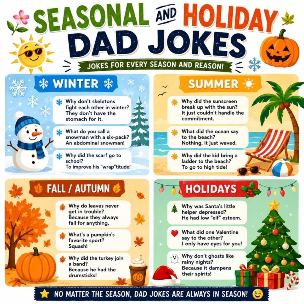 Seasonal and Holiday Dad Jokes 🎄☀️🎃