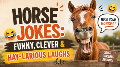 Horse jokes funny clever and hay-larious laughs with a smiling horse
